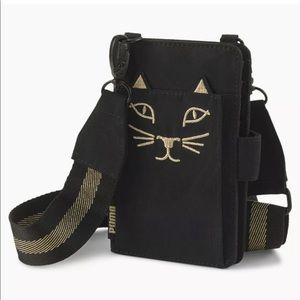 RESTOCKED! PUMA x Charlotte Olympia black cat feline crossbody wallet bag
